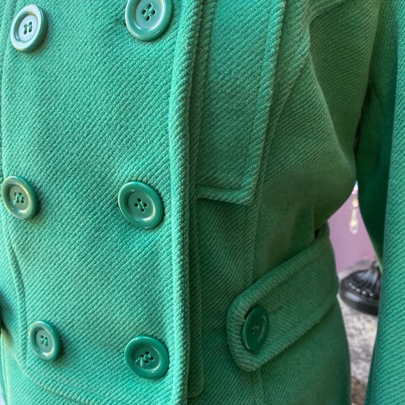 Green pea coat jacket - Picture 3 of 7